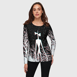 Лонгслив женский СИРЕНОГОЛОВЫЙ ГЛИТЧ ЛЕС, КОСМОС, цвет: 3D-принт — фото 2
