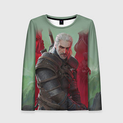 Лонгслив женский ВЕДЬМАК THE WITCHER ГЕРАЛЬТ С МЕЧОМ, цвет: 3D-принт