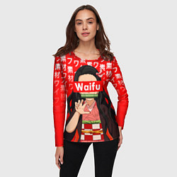 Лонгслив женский Waifu - Незуко Комадо, цвет: 3D-принт — фото 2