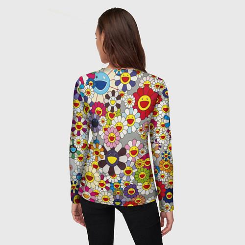 Женский лонгслив Flower Superflat, Такаши Мураками / 3D-принт – фото 4