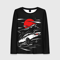 Лонгслив женский Toyota Supra: Red Moon, цвет: 3D-принт