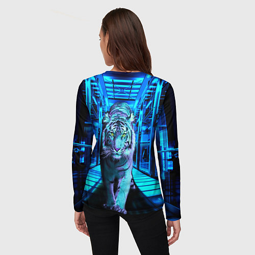 Женский лонгслив Крадущийся тигр / 3D-принт – фото 4