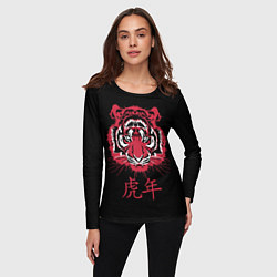 Лонгслив женский Год тигра: китайский гороскоп, цвет: 3D-принт — фото 2