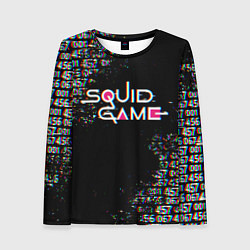 Лонгслив женский ИГРА В КАЛЬМАРА ГЛИТЧ SQUID GAME GLITCH, цвет: 3D-принт
