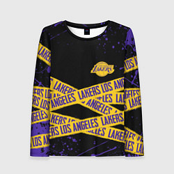 Лонгслив женский LAKERS LOGO БРЫЗГИ КРАСОК, цвет: 3D-принт