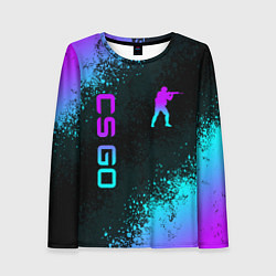 Лонгслив женский CS GO NEON SYMBOL STYLE SKIN КС ГО НЕОН, цвет: 3D-принт