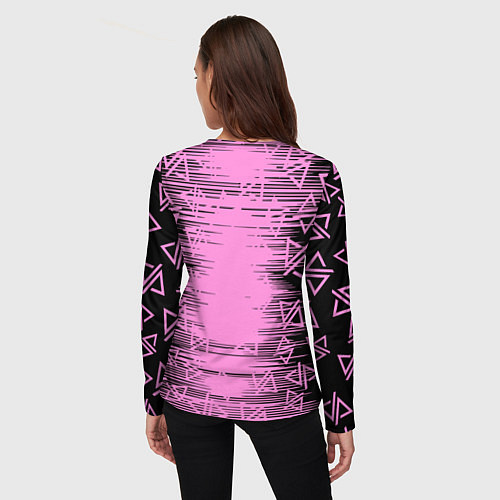 Женский лонгслив Adele - Паттерн логотипов / 3D-принт – фото 4