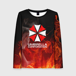 Лонгслив женский Umbrella Corporation пламя, цвет: 3D-принт