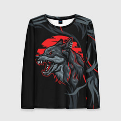 Лонгслив женский Дикий волк на закате, цвет: 3D-принт