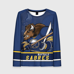 Лонгслив женский Баффало Сейберз, Buffalo Sabres, цвет: 3D-принт