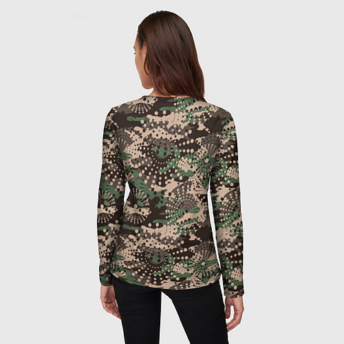 Женский лонгслив Камуфляж брызги / 3D-принт – фото 4
