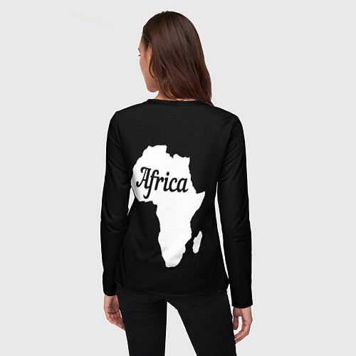 Женский лонгслив Африка черно-белая двусторонняя / 3D-принт – фото 4