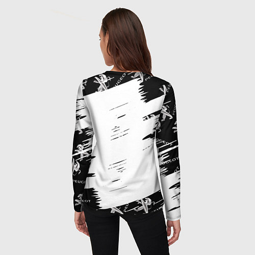 Женский лонгслив Peugeot Auto Бренд / 3D-принт – фото 4