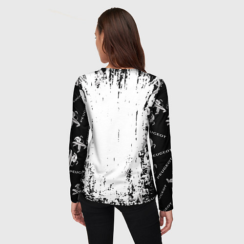 Женский лонгслив Peugeot паттерн львов / 3D-принт – фото 4