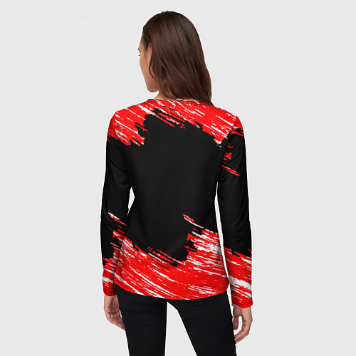 Женский лонгслив Mitsubishi размытые штрихи / 3D-принт – фото 4