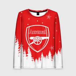 Лонгслив женский FC ARSENAL WINTER ФК АРСЕНАЛ ЗИМНИЙ СТИЛЬ, цвет: 3D-принт