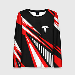 Лонгслив женский ТЕСЛА - RED SPORT, цвет: 3D-принт