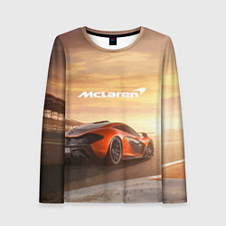 Лонгслив женский McLaren - легендарная гоночная команда!, цвет: 3D-принт