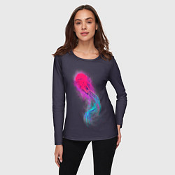 Лонгслив женский Медуза Градиент Неон, цвет: 3D-принт — фото 2