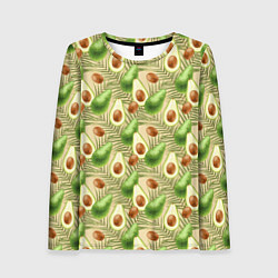 Женский лонгслив Авокадо Паттерн 3D