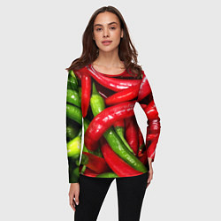 Лонгслив женский Жгучие перцы, цвет: 3D-принт — фото 2