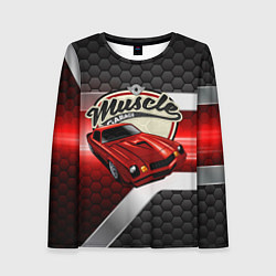 Лонгслив женский Muscle Красная классика авто, цвет: 3D-принт
