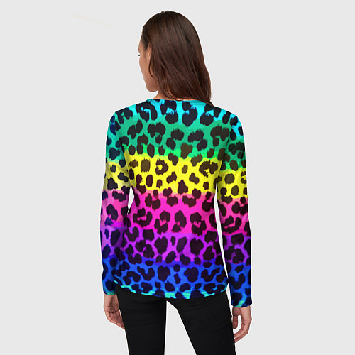 Женский лонгслив Leopard Pattern Neon / 3D-принт – фото 4