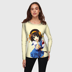 Лонгслив женский Озорная Харухи, цвет: 3D-принт — фото 2