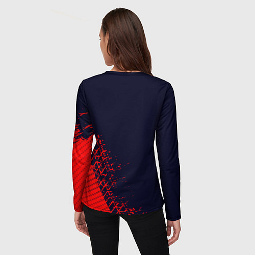 Женский лонгслив ПЕЖО Autosport Следы Шин / 3D-принт – фото 4