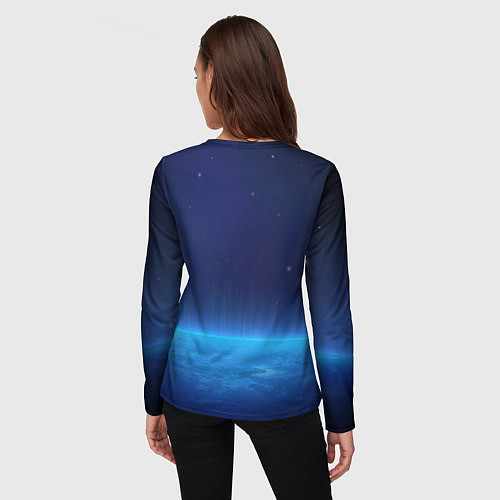 Женский лонгслив Планета вид из космоса / 3D-принт – фото 4