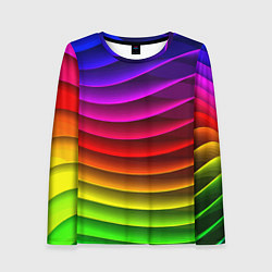 Женский лонгслив Color line neon pattern Abstraction Summer 2023