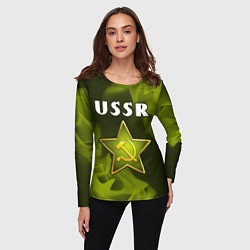 Лонгслив женский USSR - ЗВЕЗДА - Огонь, цвет: 3D-принт — фото 2