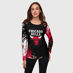 Лонгслив женский Чикаго Буллз Chicago Bulls Огонь, цвет: 3D-принт — фото 2