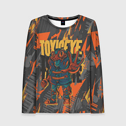 Лонгслив женский Токсичная крейзи лягушка, цвет: 3D-принт