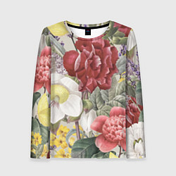Лонгслив женский Цветы Красочный Садовый Букет, цвет: 3D-принт