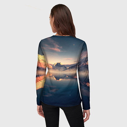 Женский лонгслив Горы озеро / 3D-принт – фото 4