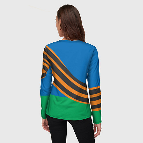 Женский лонгслив ВДВ ГЕОРГИЕВСКАЯ ЛЕНТА ДЕСАНТ / 3D-принт – фото 4