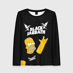 Лонгслив женский Black Sabbath Гомер Симпсон Simpsons, цвет: 3D-принт