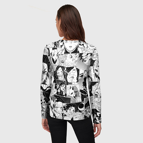 Женский лонгслив Клинок рассекающий демонов паттерн / 3D-принт – фото 4