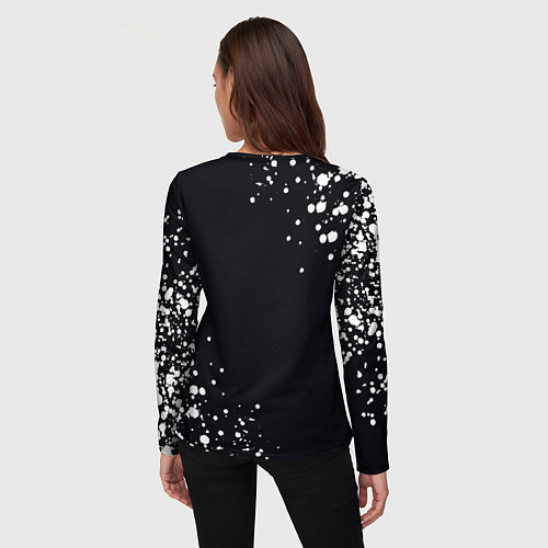 Женский лонгслив Тараканы текстура на черном фоне / 3D-принт – фото 4