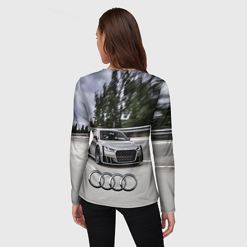 Женский лонгслив Ауди на скоростном шоссе Audi on the expressway / 3D-принт – фото 4
