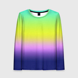 Лонгслив женский Разноцветный размытый фон градиент, цвет: 3D-принт