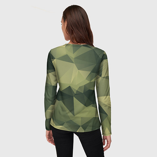 Женский лонгслив 3д полигоны - камуфляж / 3D-принт – фото 4