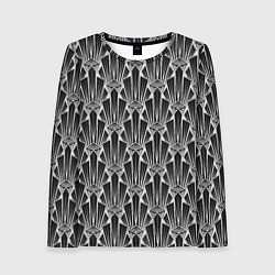 Лонгслив женский Черно-белый модный геометрический узор арт деко, цвет: 3D-принт