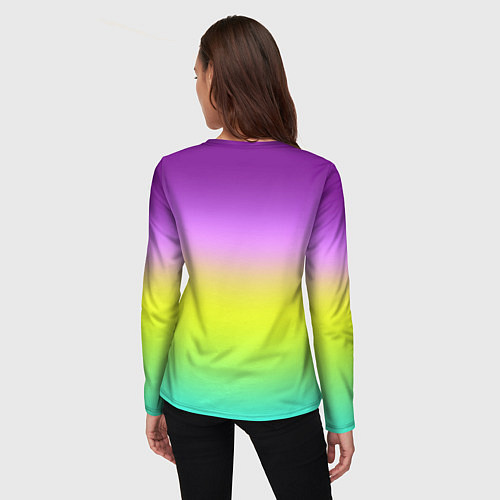 Женский лонгслив Multicolored Ombre gradient / 3D-принт – фото 4