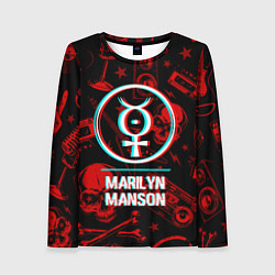 Лонгслив женский Marilyn Manson Rock Glitch, цвет: 3D-принт
