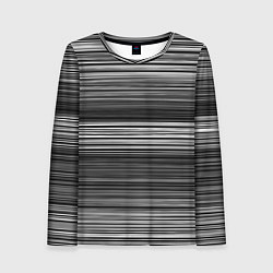 Лонгслив женский Black and white thin stripes Тонкие полосы, цвет: 3D-принт