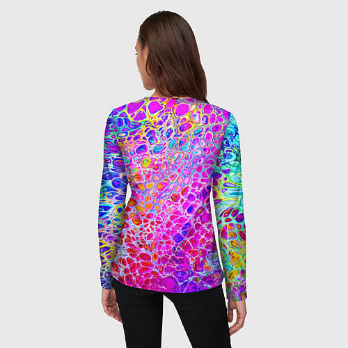 Женский лонгслив Красочные всплески красок Экспрессия / 3D-принт – фото 4