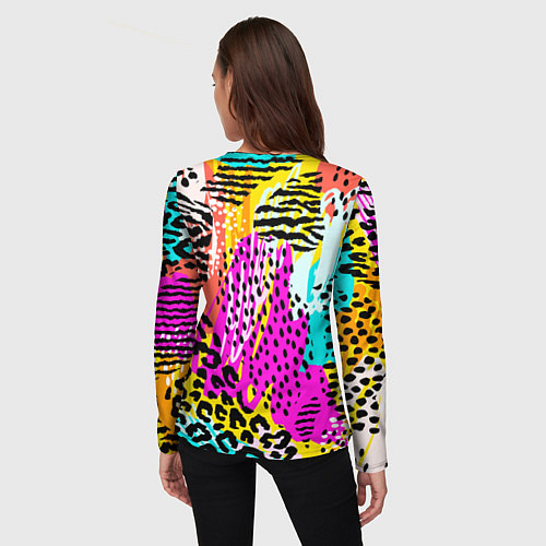 Женский лонгслив LEOPARD TEXTURE / 3D-принт – фото 4