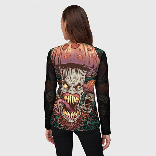 Женский лонгслив Злые грибы монстры / 3D-принт – фото 4